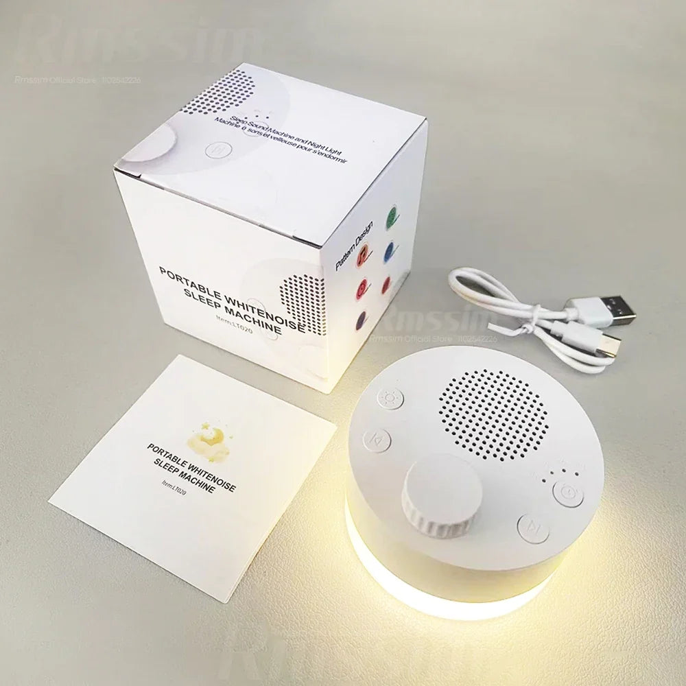Portable Baby White Noise Machine | 24 Sounds, Night Light & Timer
