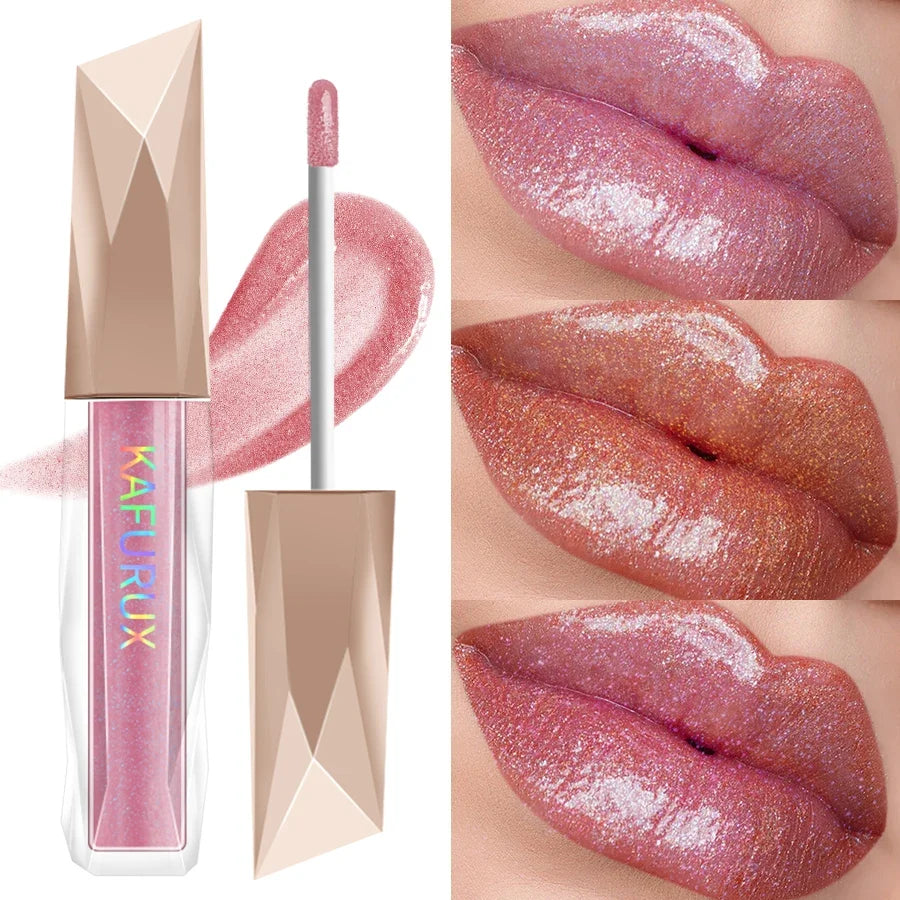 KAFURUX Shimmer Lip Gloss – Moisturizing, Fuller-Looking Lips