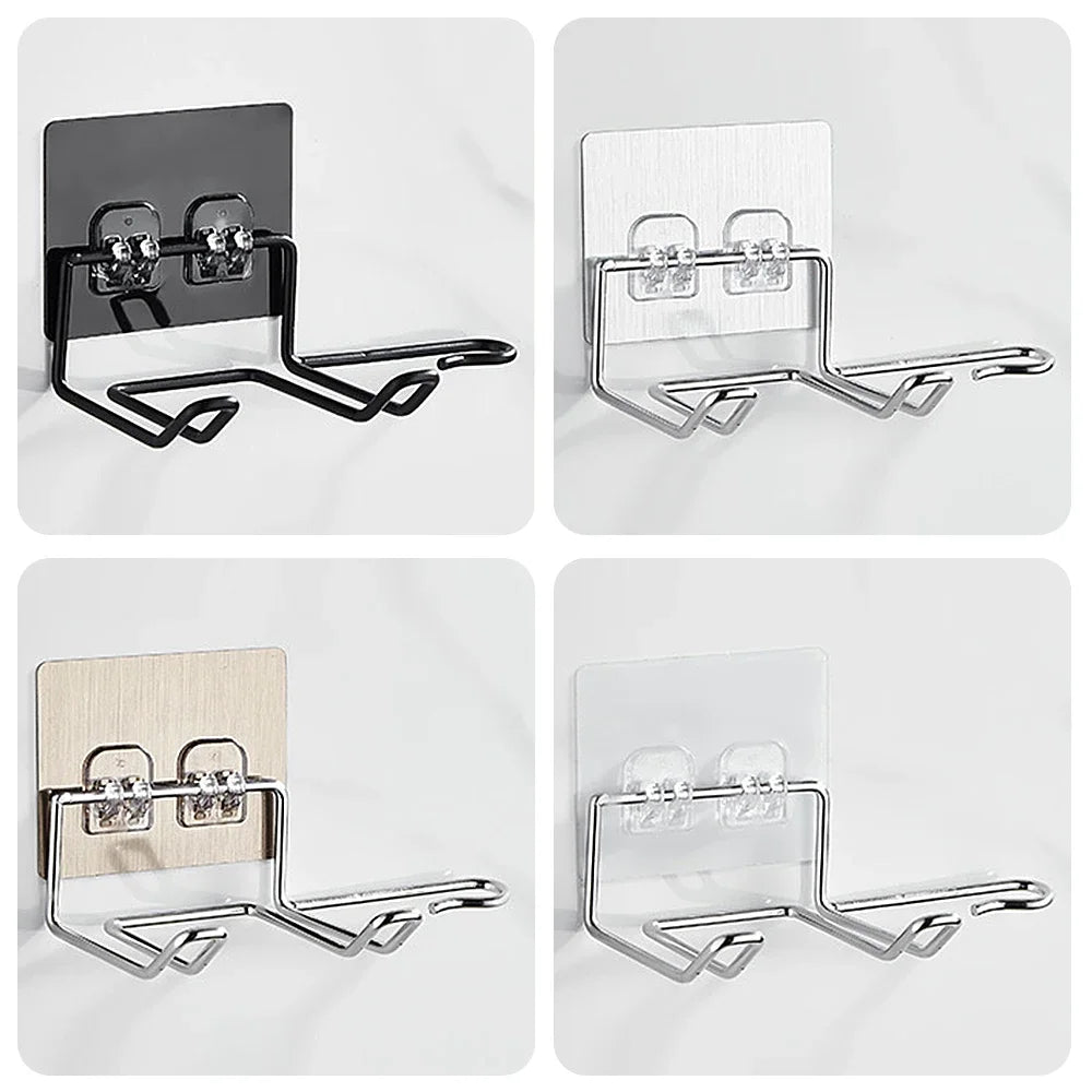 Wall Mounted Hair Dryer Holder – Stainless Steel Bathroom Rack