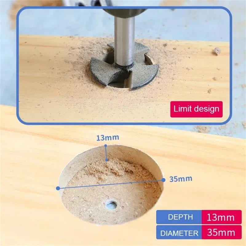 35mm Carbide Forstner Drill Bit – Hinge Hole Opener for Wood