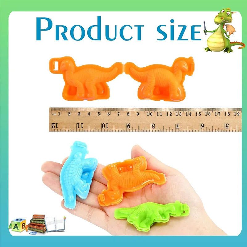 Cartoon Dinosaur World Dough Mold Kids Play Tools Plastic Molds Kits