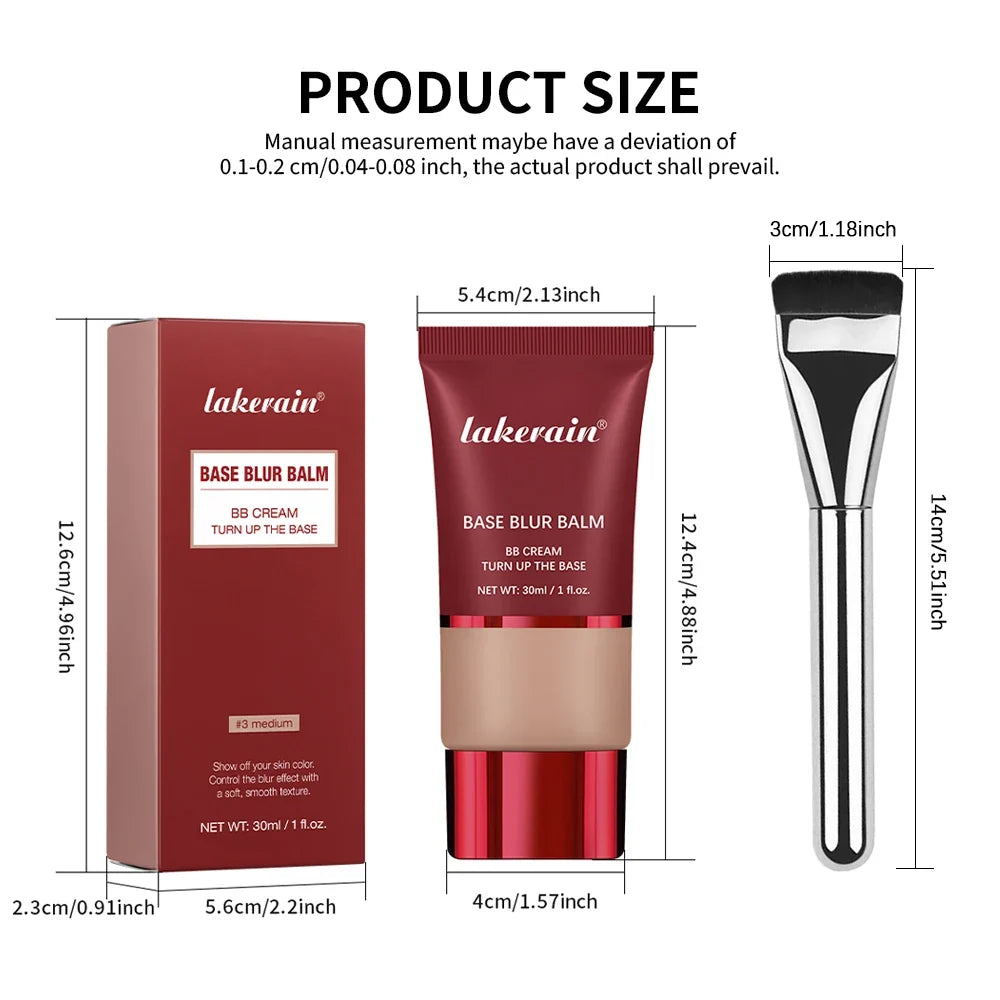 Lakerain Blurring Liquid Foundation & Brush Set | Matte Finish