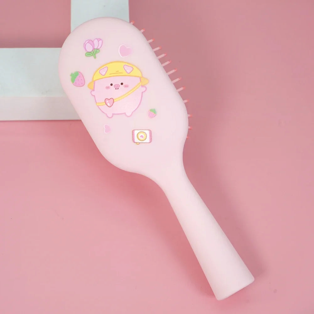 Cute Pig Air Cushion Massage Comb – Wet & Dry Hair Detangler
