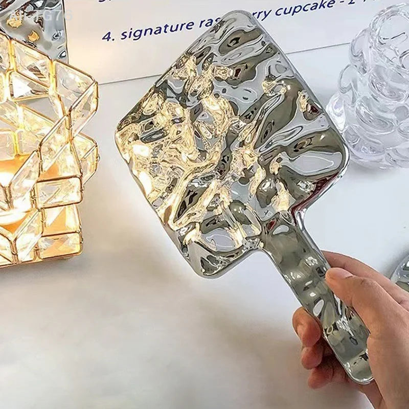 Electroplated Handheld Makeup Mirror – Round & Square S/M/L