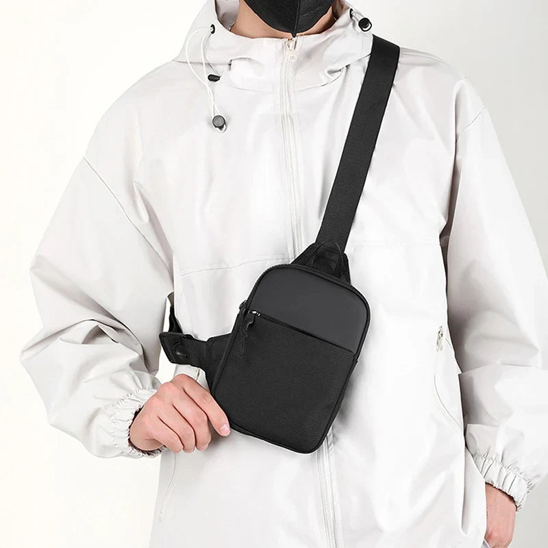 Men's Canvas Mini Chest Bag – Crossbody Sling Shoulder Bag
