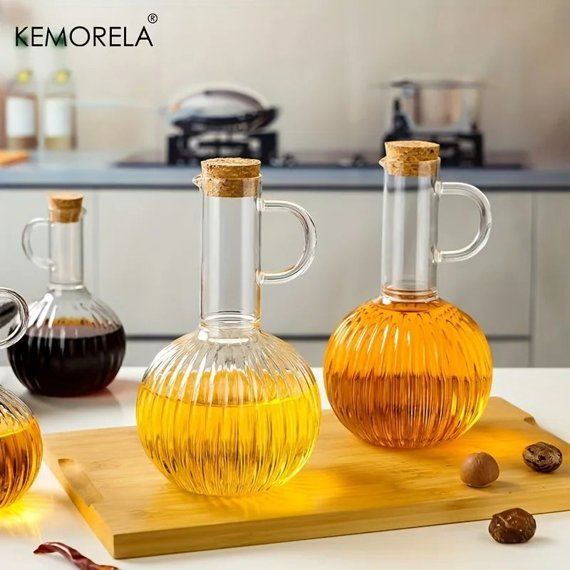 Borosilicate Glass Seasoning Jars with Lid & Wooden Shelf