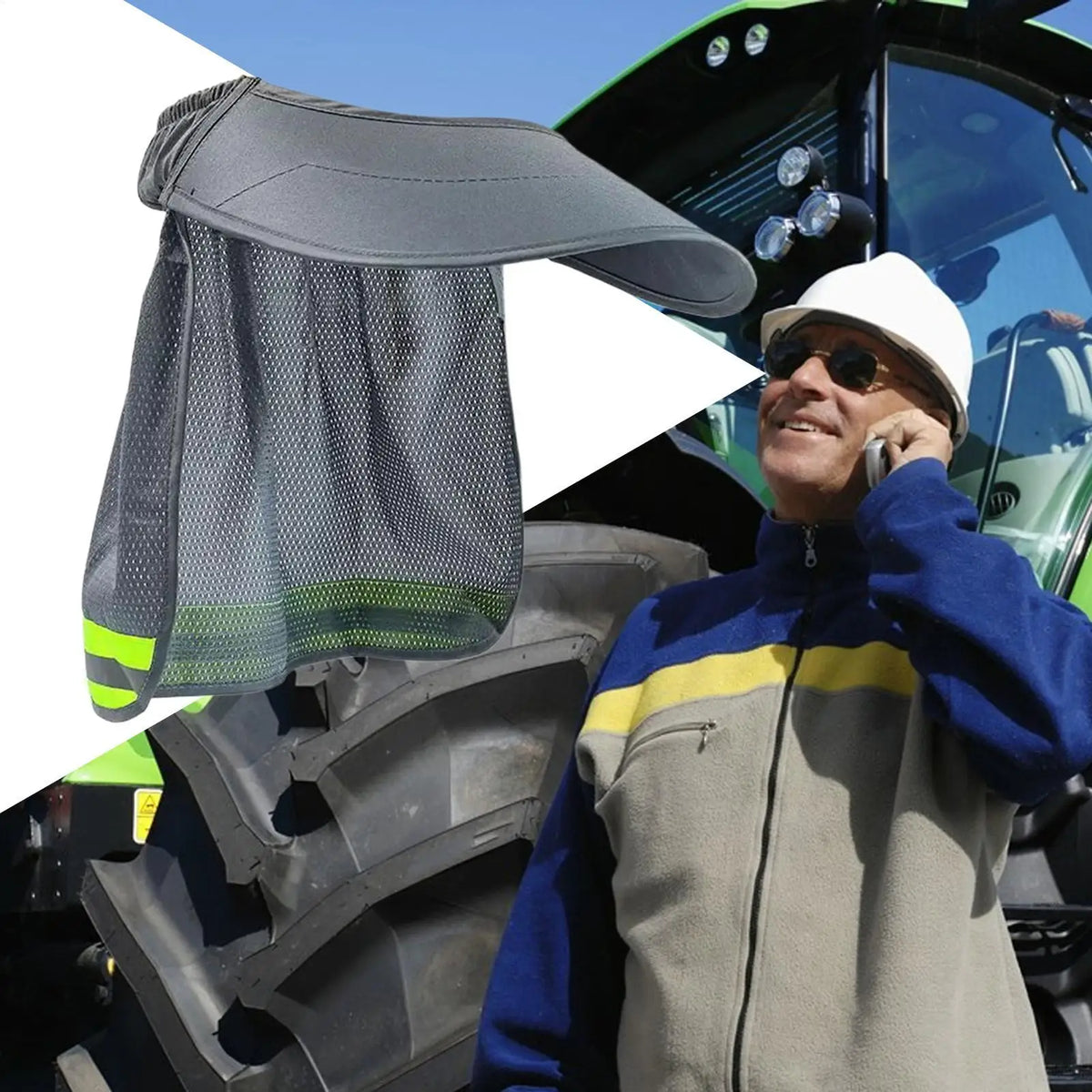 Hard Hat Neck Shade with Reflective Strip | Safety Helmet