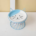 Elevated Ceramic Cat & Dog Bowl with Iron Stand | Non-Slip