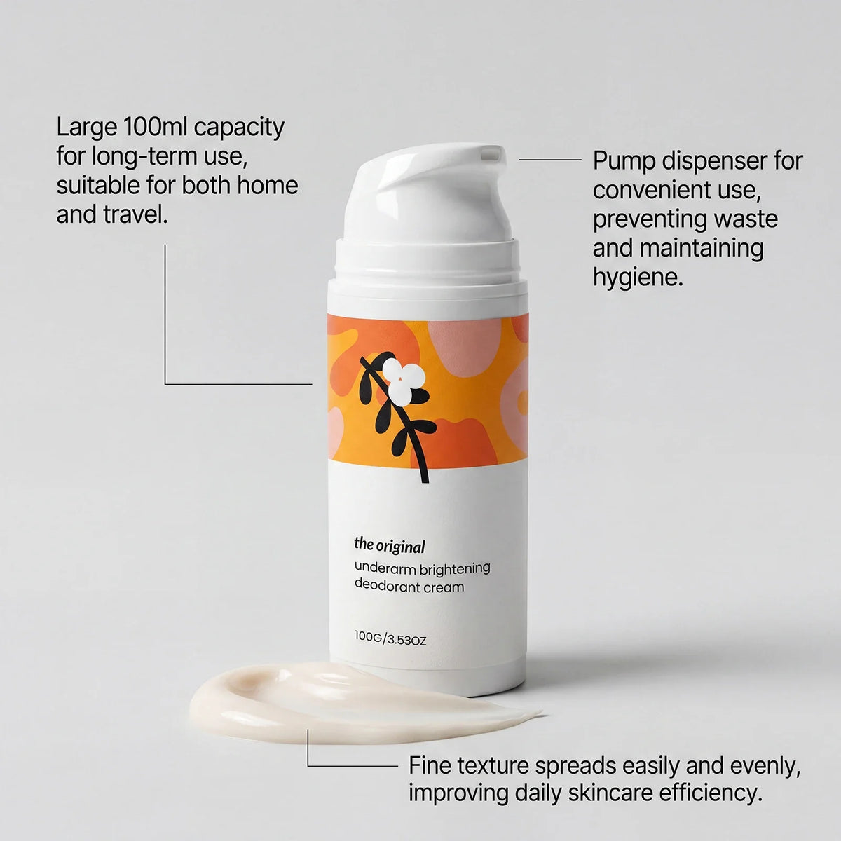 Underarm Brightening Cream – Vitamin C, Hydrating, Non-Greasy