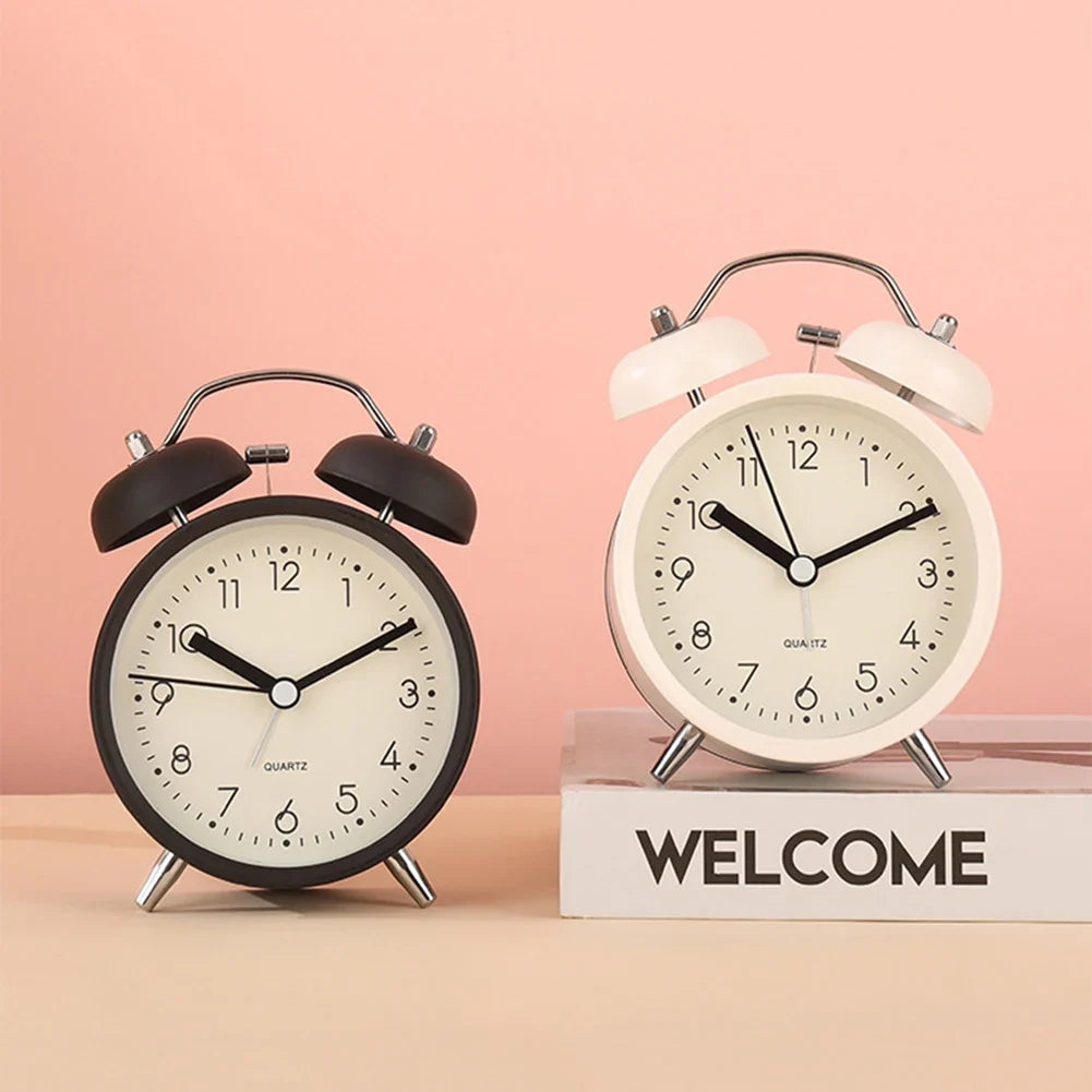 Luxfacigoo Twin-Bell Vintage Alarm Clock with Night Light