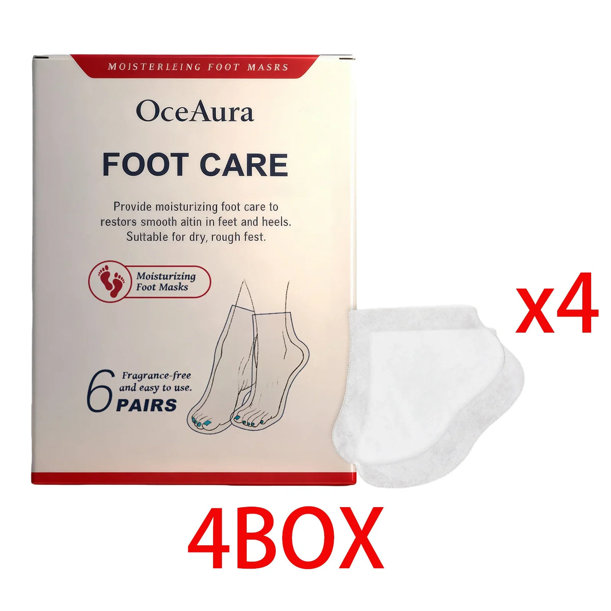 OceAura Shea Butter Hydrating Foot Mask Booties – 6 Pairs