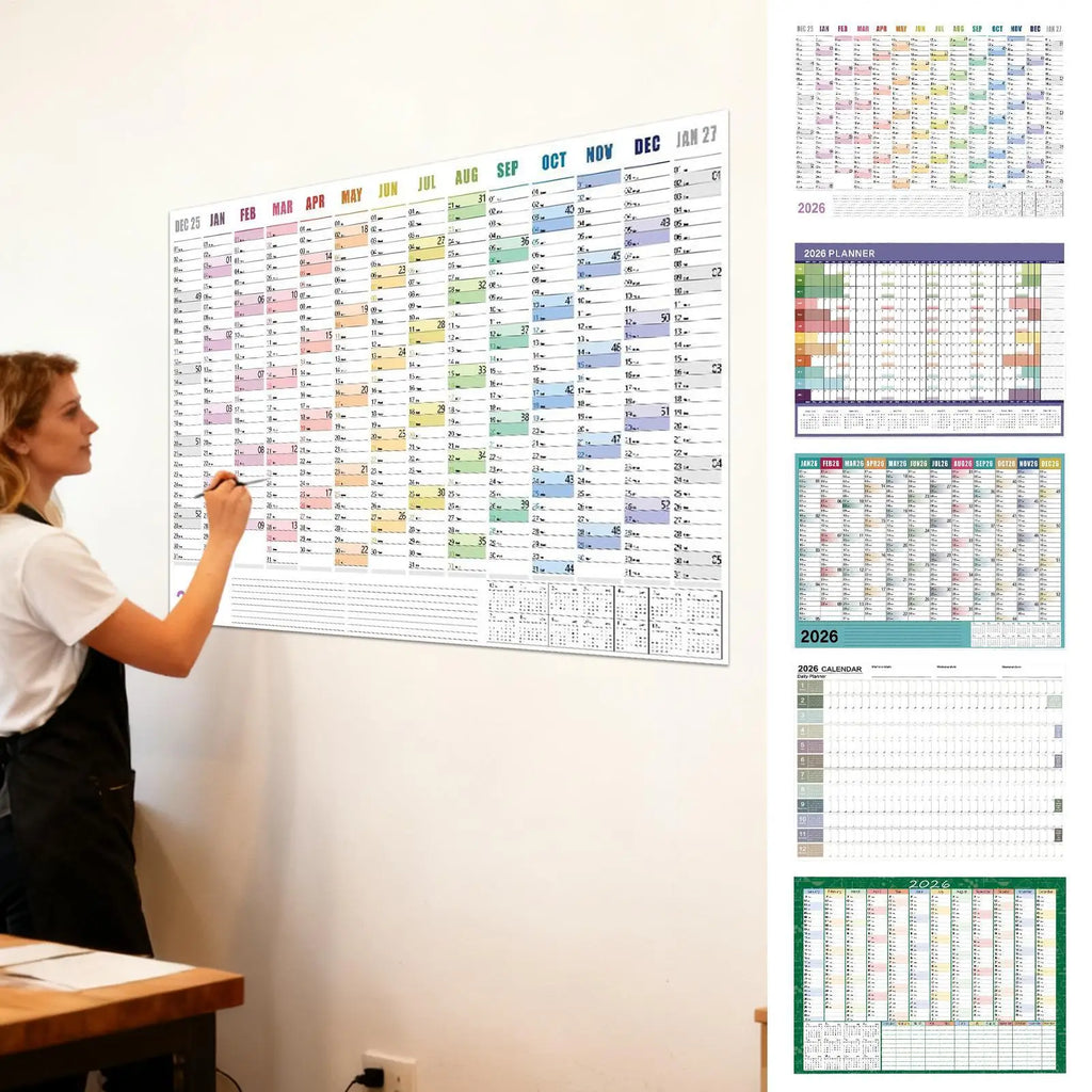 2026 Plan Calendar 29 X Large Notebook Tip Labels Sticker Wall Decor
