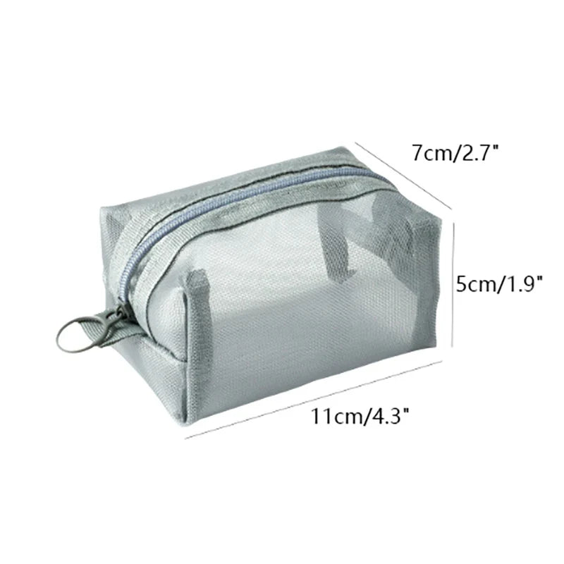 Breathable Mesh Zipper Pouch | Mini Travel & Makeup Bag