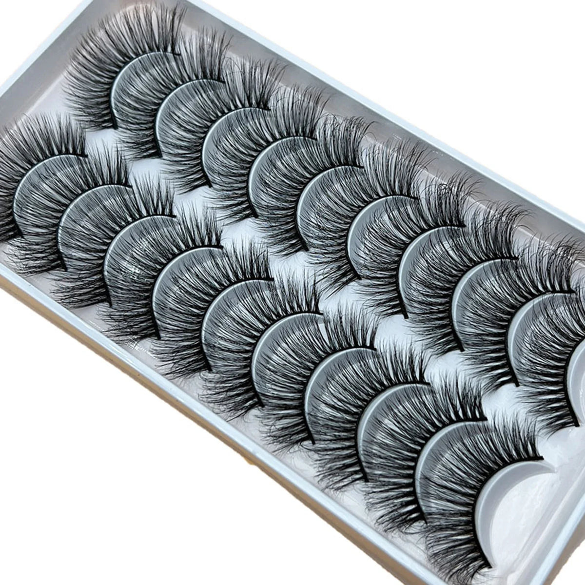10 Pairs Fluffy False Eyelashes | 3D Wispy D Curl Strip Lashes