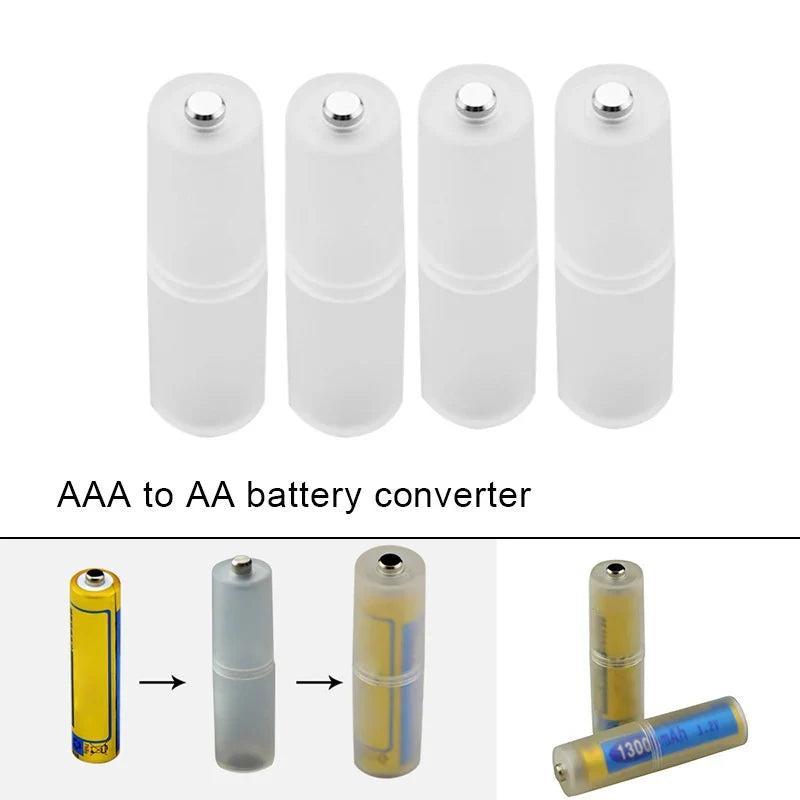 AAA to AA Battery Converter Adapter Holder – 4 Pack