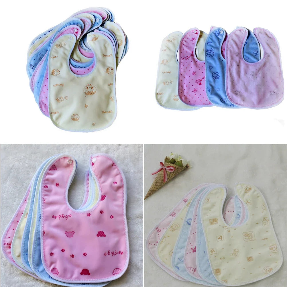 Waterproof Cotton Baby Bib – Cartoon Animal Print | 0–3 Years