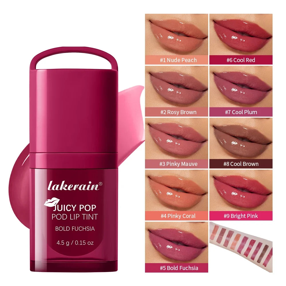 JuicePop Lip Tint Oil Gloss – High Shine & Hydrating, 9 Shades
