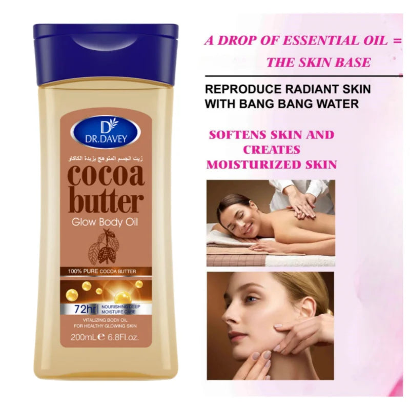 Cocoa Butter Body Oil Glow Skin Care Essential Suitable All Types