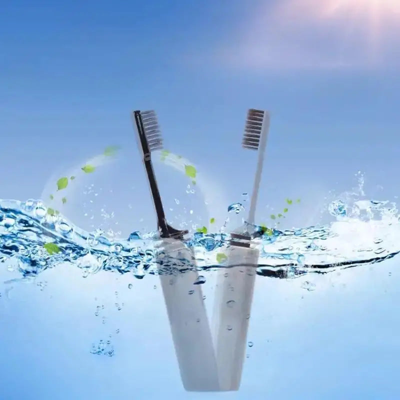 Folding Charcoal Travel Toothbrush – Compact & Portable