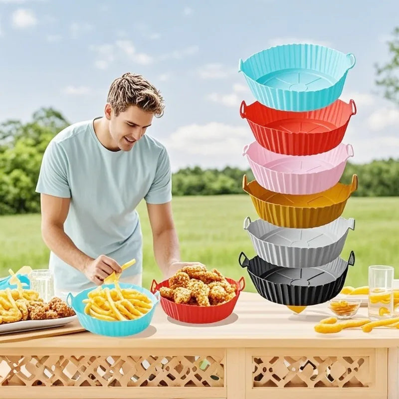 Silicone Air Fryer Baking Pan | Non-Stick Reusable Cake Mold
