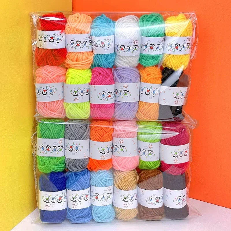 12-Pack Soft Wool Acrylic Yarn for Knitting & Crochet DIY