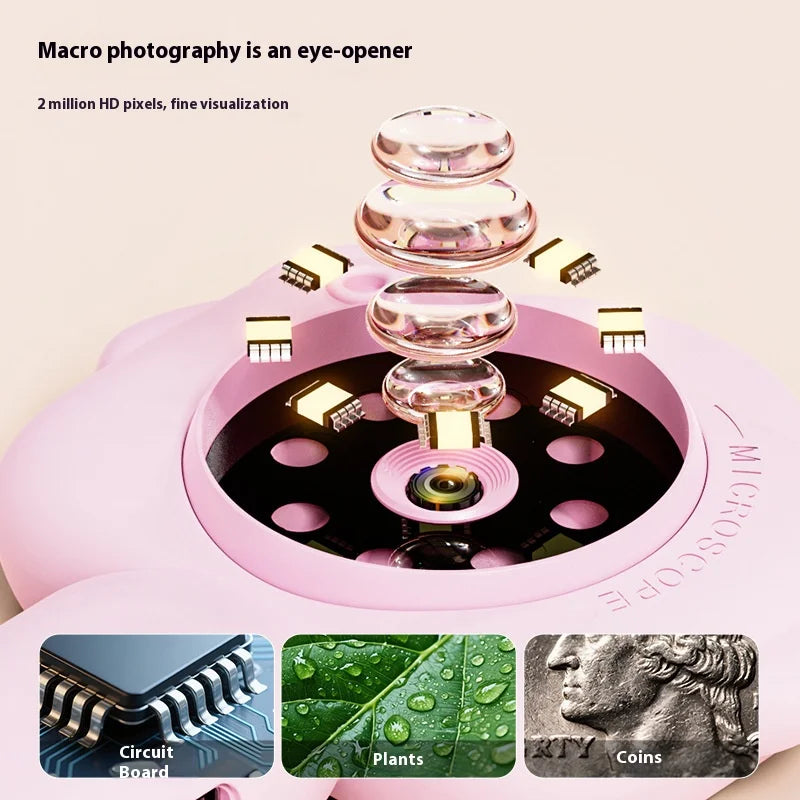 Kids Handheld Portable Microscope Toy – Up to 500X Magnification