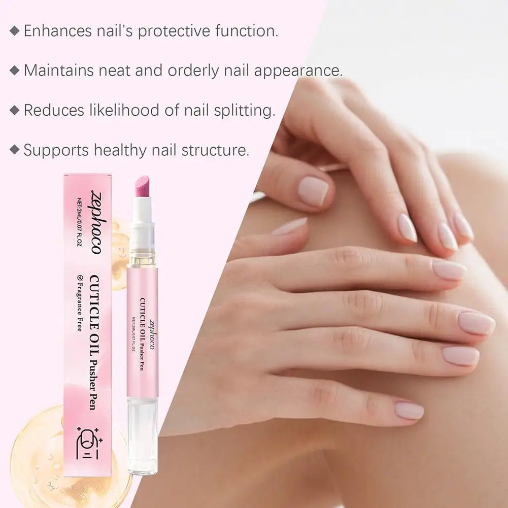 2-in-1 Cuticle Oil Pusher Pen – Nail Care for Dry Nails