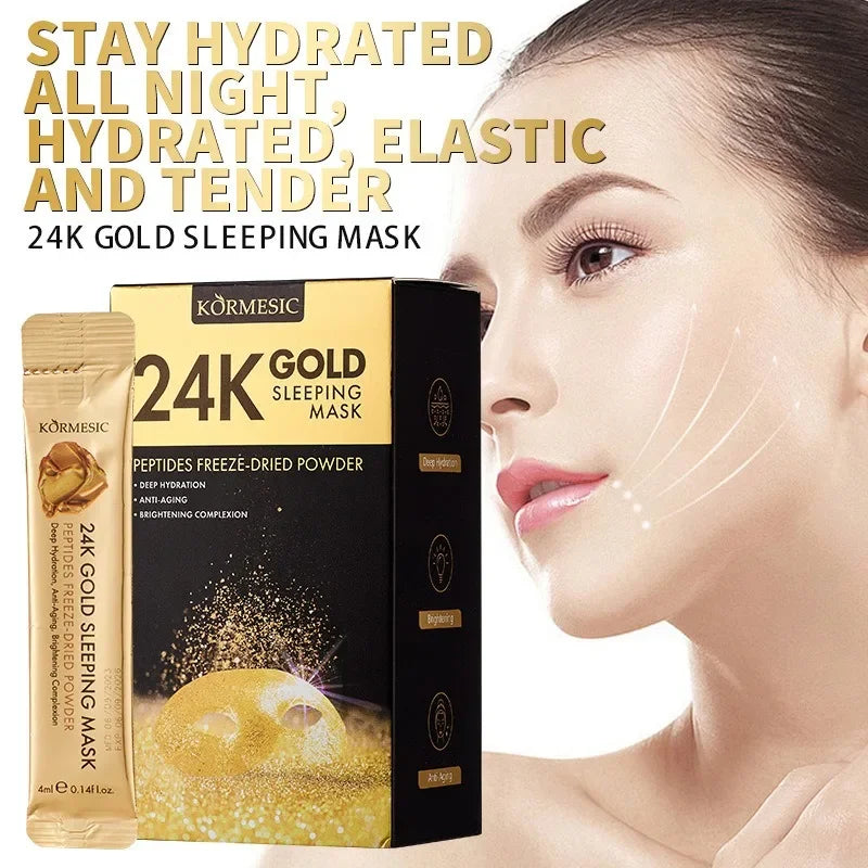 BIOAOUA 24K Gold Sleeping Face Mask – Hydrating & Firming 20pc