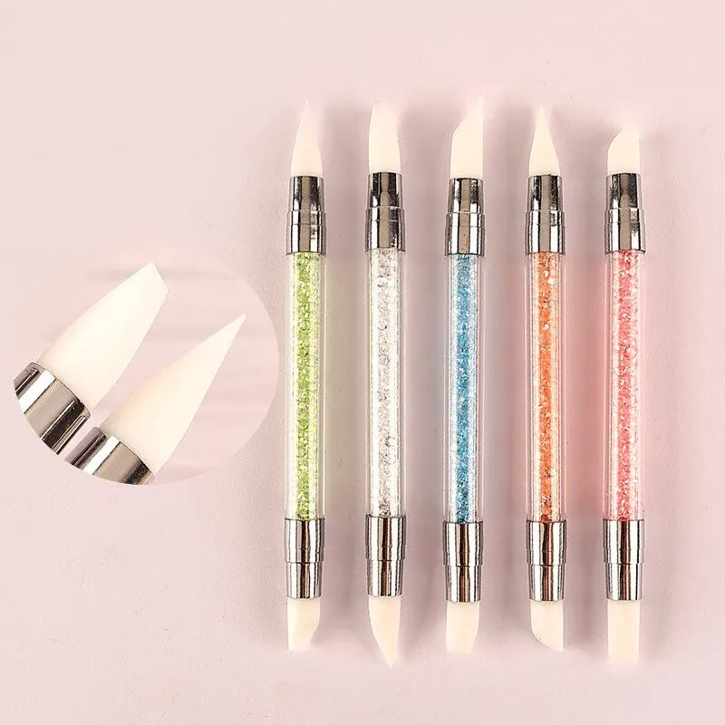 5-Piece Silicone Nail Art Sculpting & Embossing Pen Set