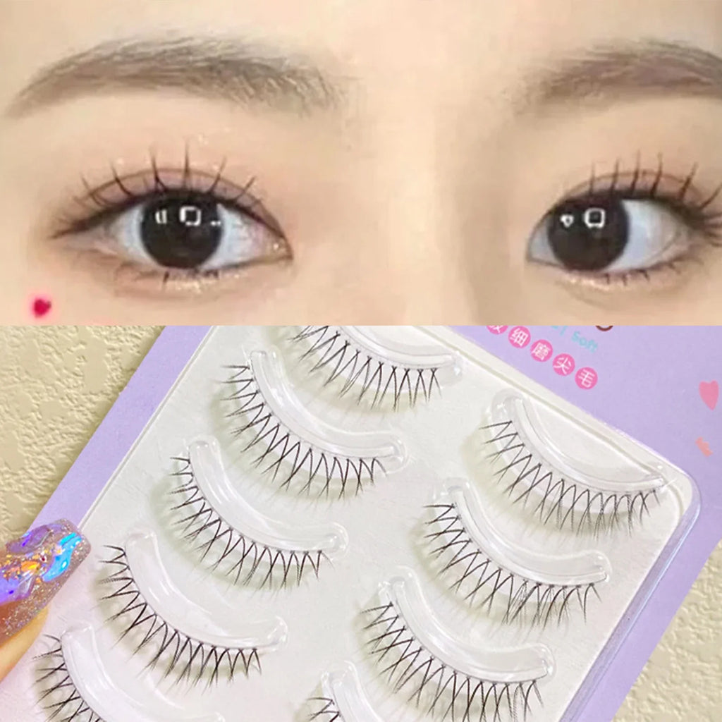 5 Pairs Korean U-Shaped False Eyelashes | Soft Natural Lashes
