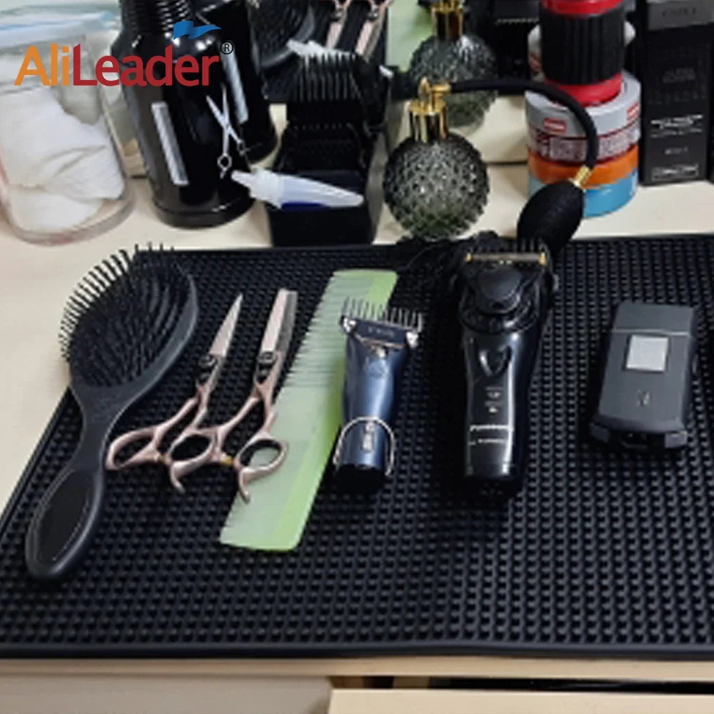 Rubber Non-Slip Barber Salon Mat – Tool Organizer Pad