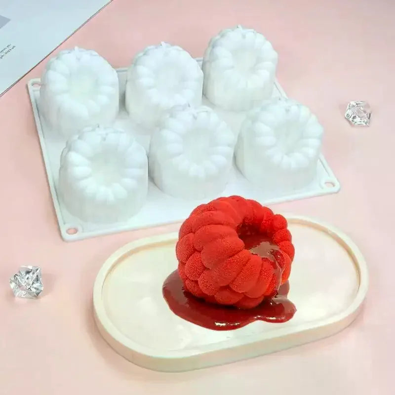 6-Cavity Silicone Raspberry Mold – Non-Stick Baking & Jelly Mold