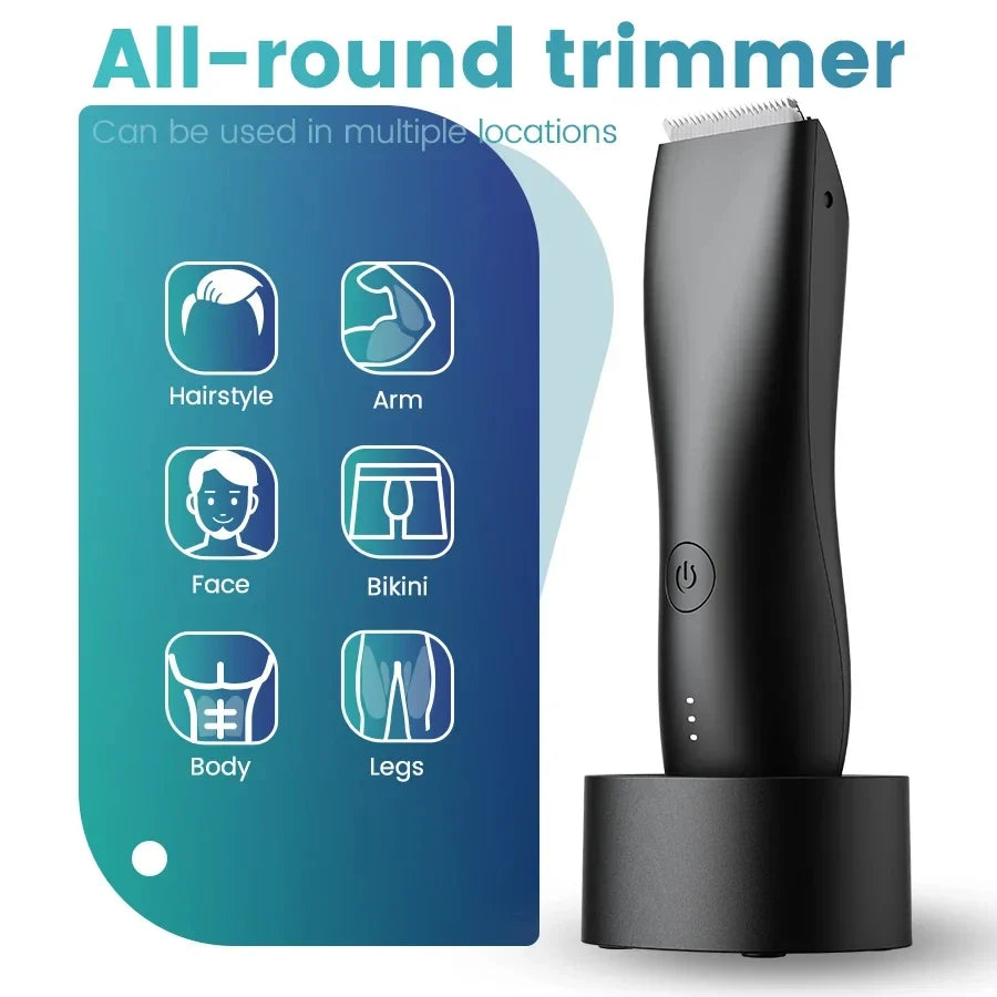 Men's IPX6 Waterproof Body & Groin Trimmer – Foil Blades