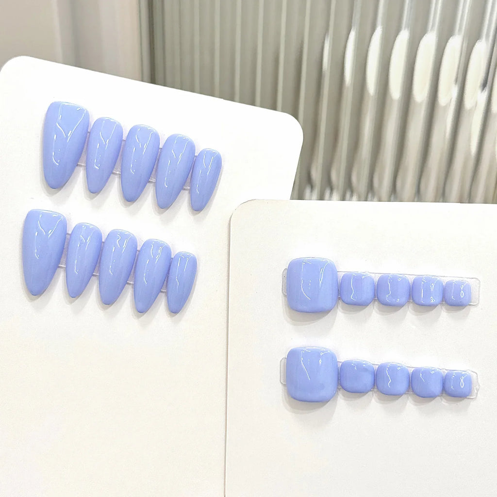 YADORNOS Light Purple Press On Nails Almond 10pcs Set