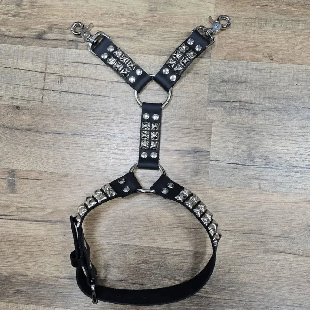 UYEE Gothic Leg Jeans Harness Black Hip Hop Strap Unisex PU Leather