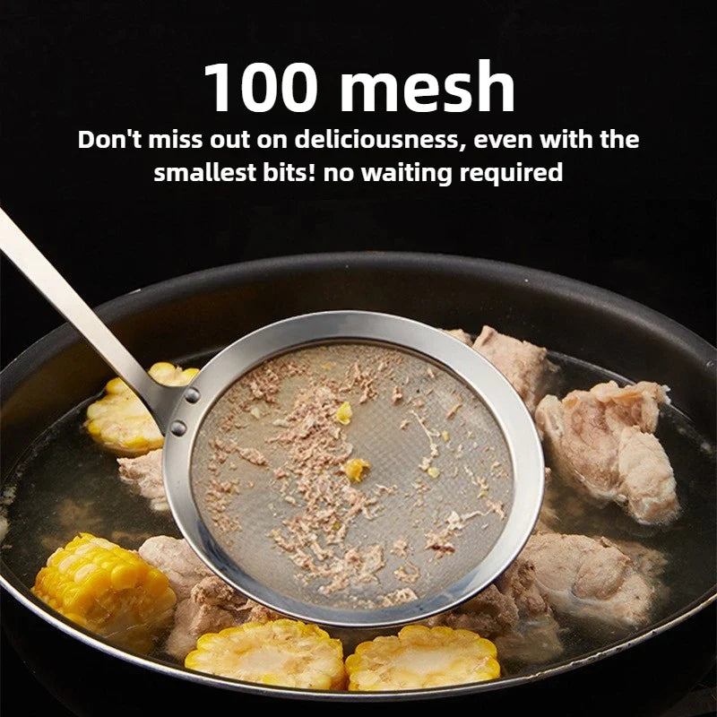 304 Stainless Steel Skimmer Spoon – Fine Mesh Oil Strainer