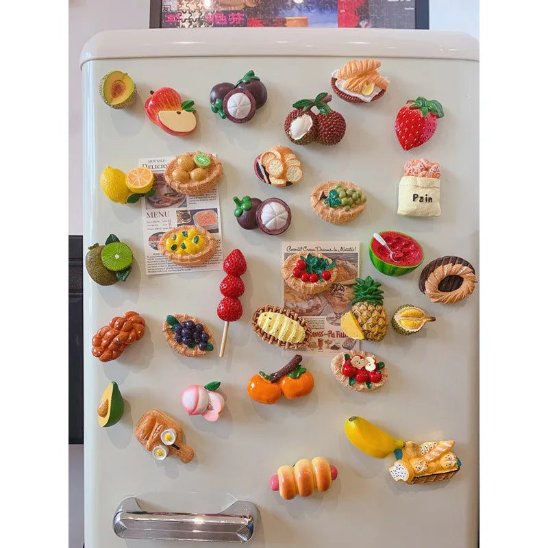 Creative Fridge Magnet Decor 3D Cute Cartoon Fruit Message Board