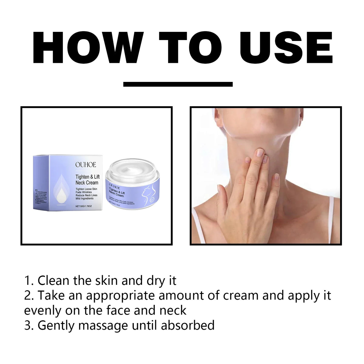OUHOE Neck Firming & Lifting Cream – Tightening Moisturizer 50g