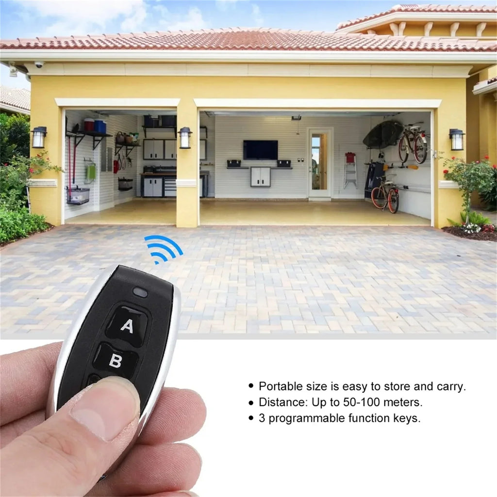 433MHz 3-Button RF Remote for Gate & Garage Door | EV1527