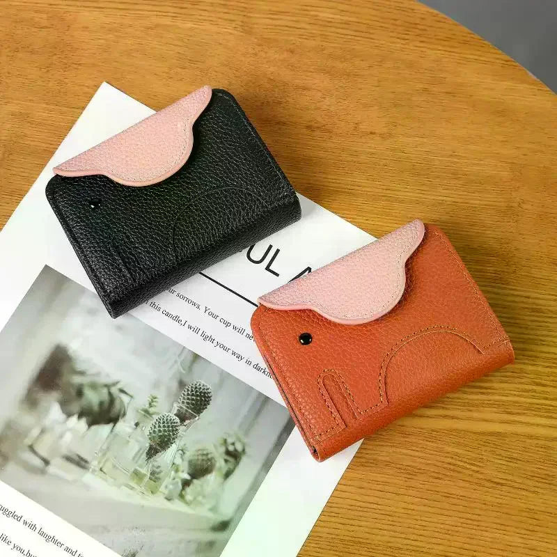 Elephant Accordion Card Wallet – Women's Slim Mini Purse