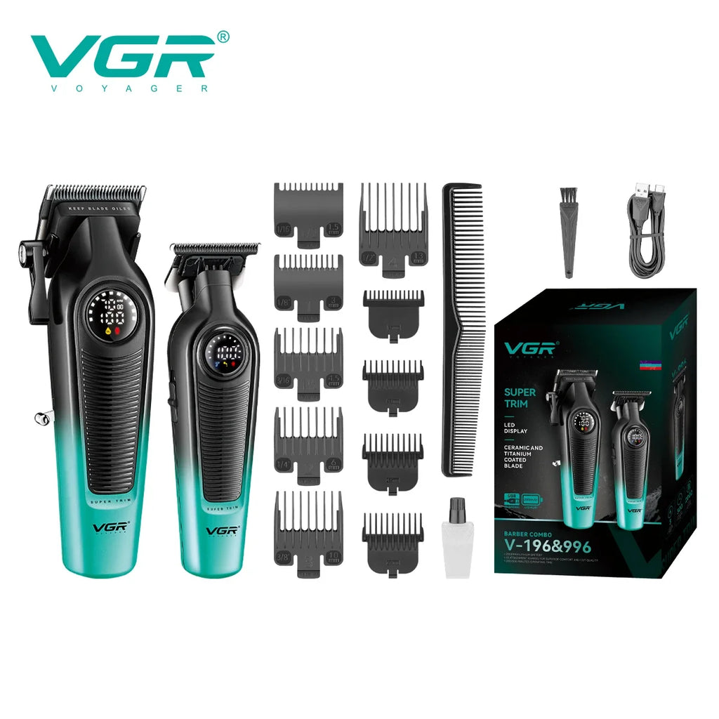VGR 2-Piece Men's Electric Hair Clipper & Trimmer Set V-196 996