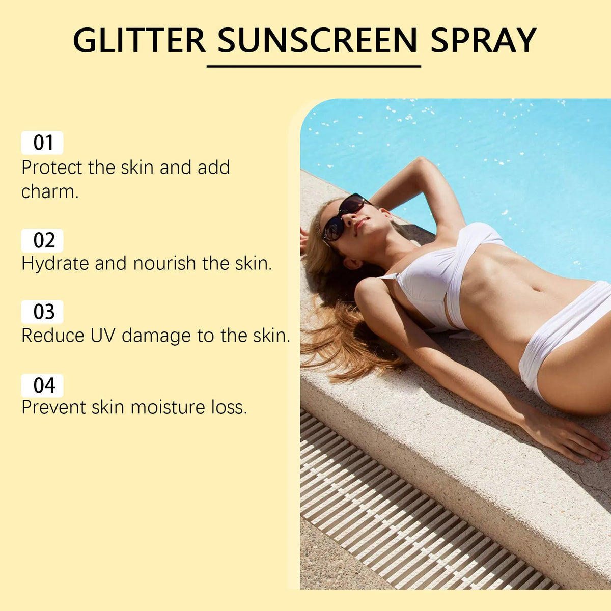 OceAura Glitter Shimmer Sunscreen Spray – Face & Body 50ml