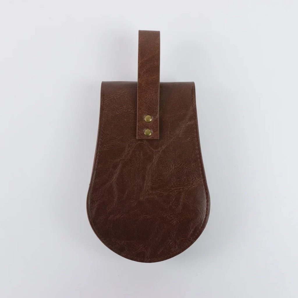 Medieval Faux Leather Retro Waist Bag Hangable Drawstring Outdoor