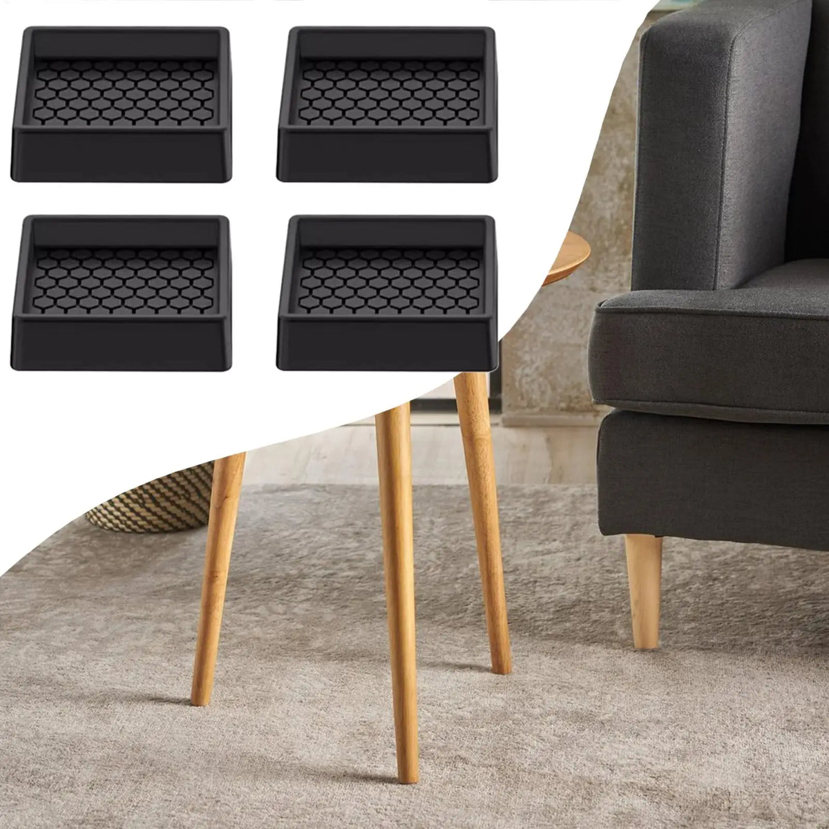 Silicone Furniture Floor Protectors – 4-Piece Anti-Skid Cups