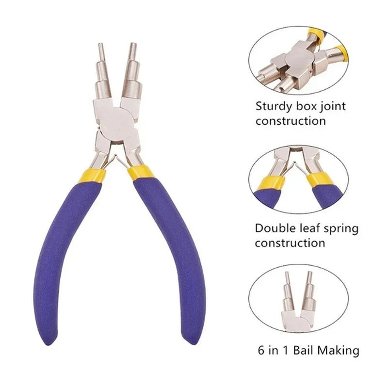6-in-1 Bail Making Pliers | Carbon Steel Jewelry Round Nose Tool