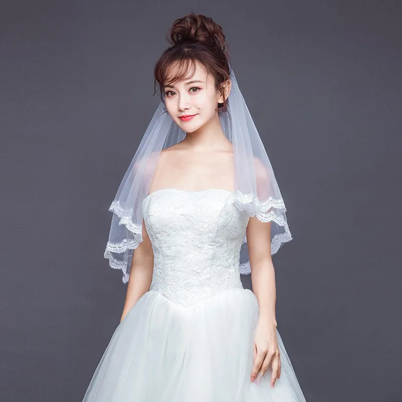 Bridal French Lace Veil | Elegant Wedding Hair Accessory