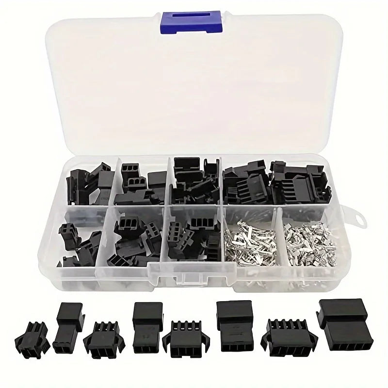 200pcs JST SM 2.54mm Connector Kit – 2/3/4/5 Pin Crimp Terminal