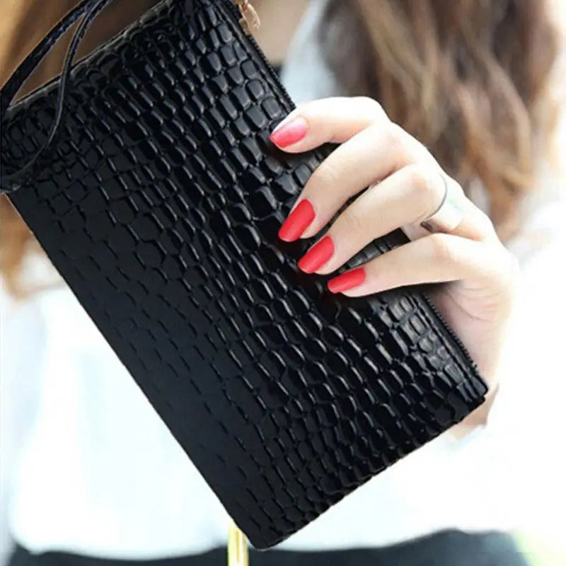 Crocodile PU Leather Wallet Clutch Purse | Card & Phone Holder