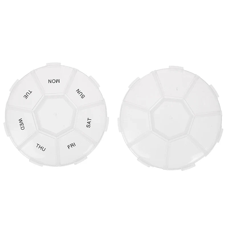 7-Day Round Pill Organizer | Weekly Circular Tablet Case