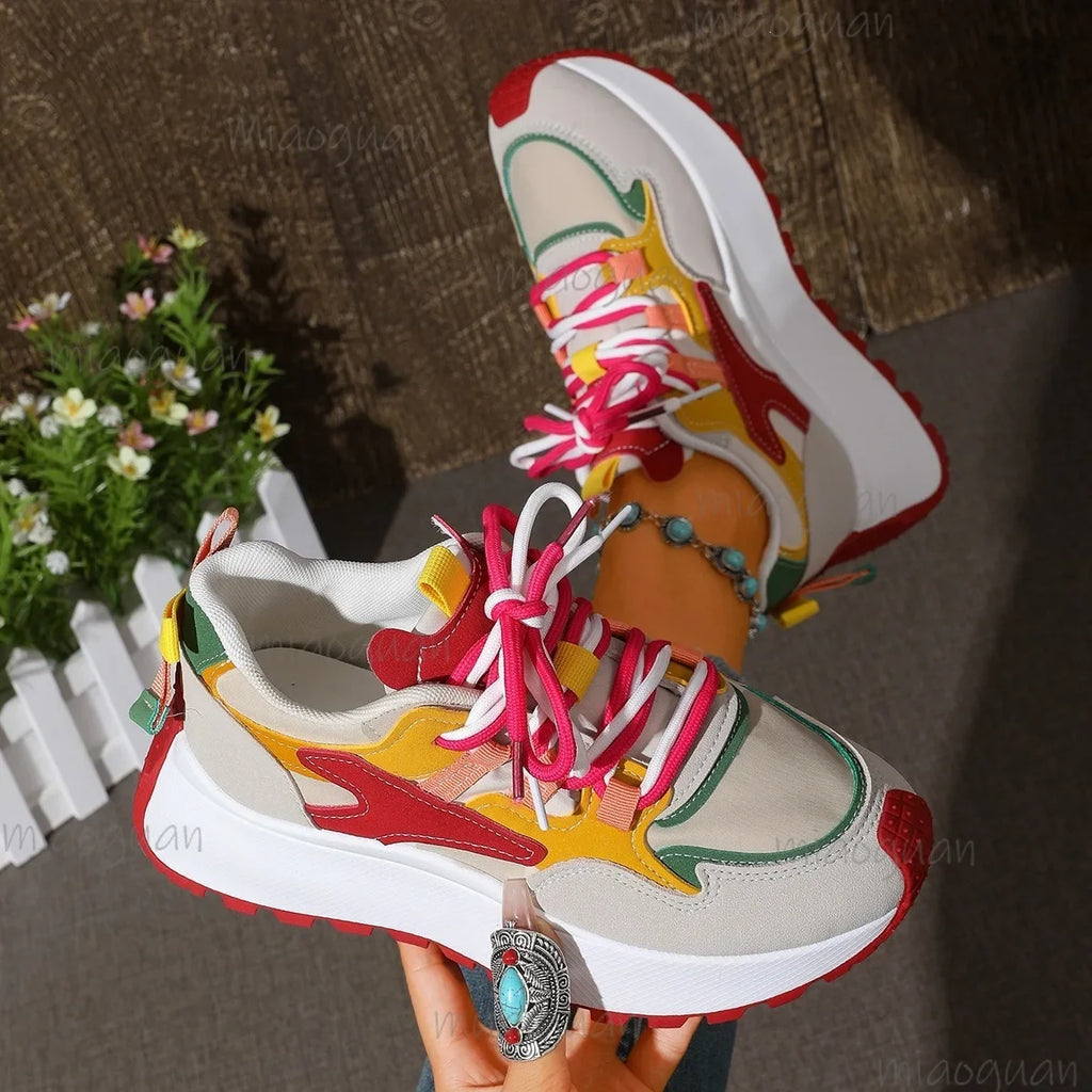 Women's Thick Sole Sneakers – Breathable Height Boost Casual Shoes